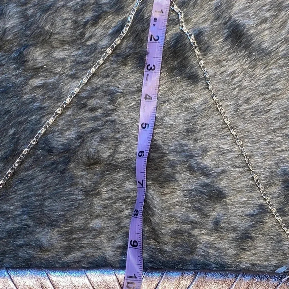 Call it spring champagne mettalic oversized clutch silver tone  shoulder bag - Picture 9 of 12